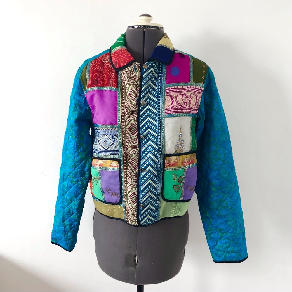 Vintage David Brooks Quilted Patchwork Jacket Sz … - image 1
